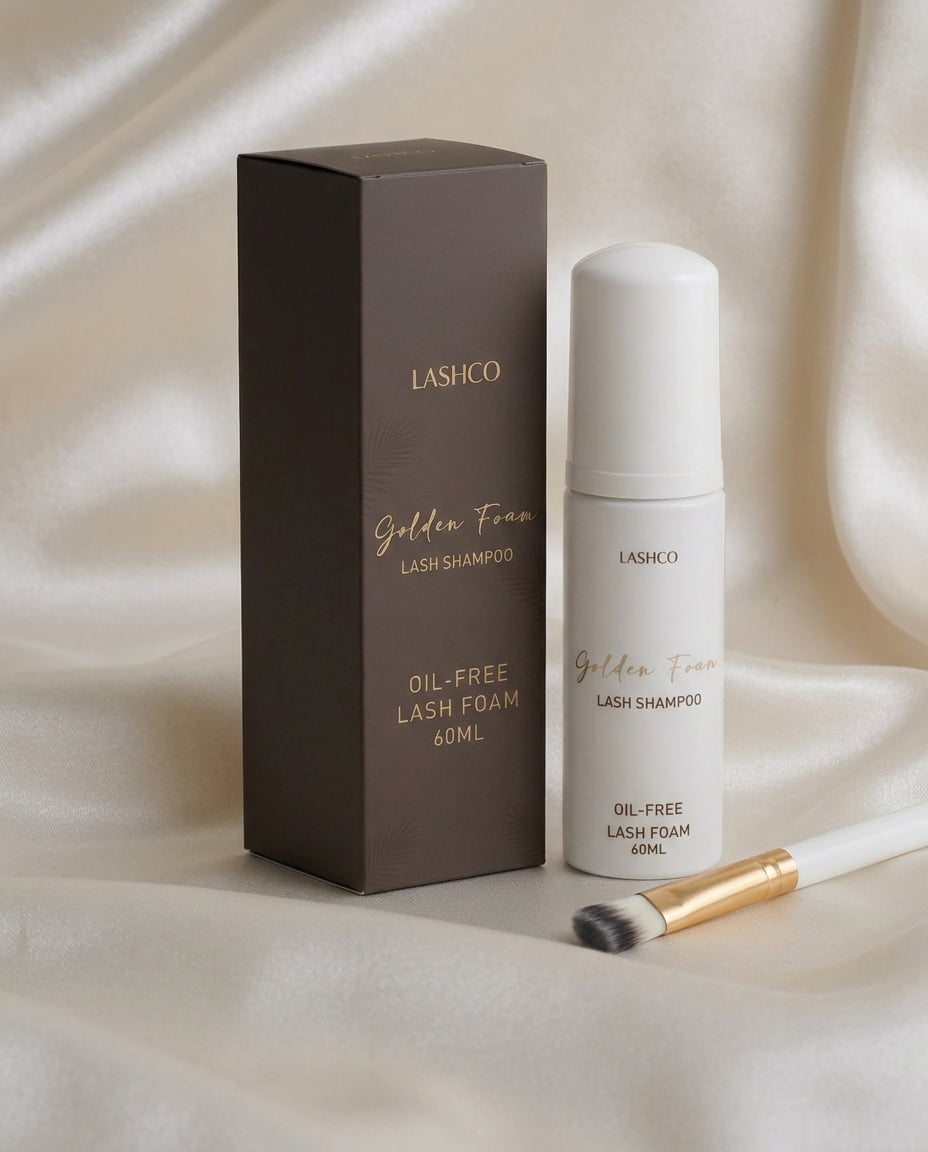 Lashico Lash Shampoo Bottle and Brush